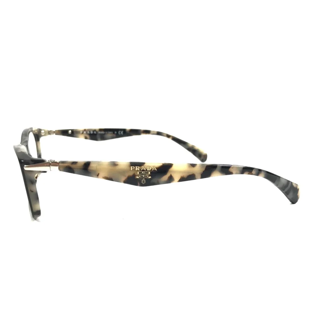 Prada Eyeglasses Frames VPR15P ROK-1O1 Black Tortoise Cat Eye Full Rim 53-16-135